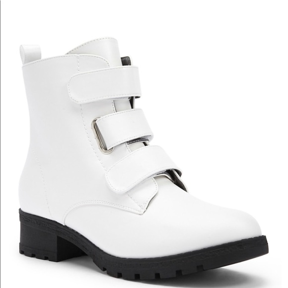 white velcro boots